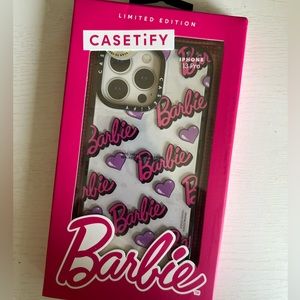 Barbie Casetify logo pattern case clear